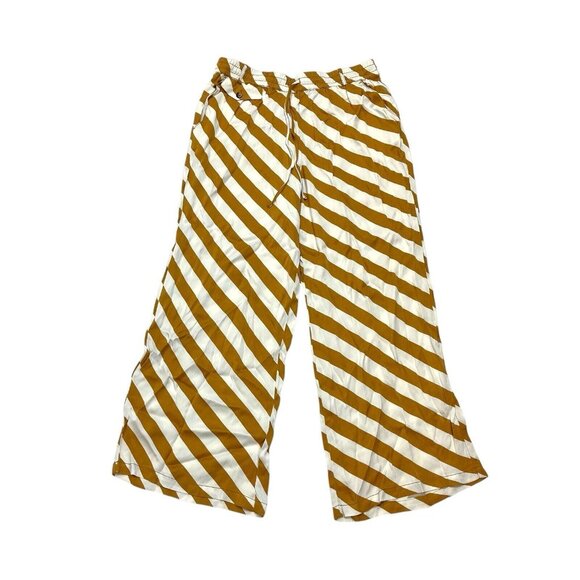 Anthropologie Maeve Printed Straight Leg Drawstring Pants Bronze Stripe NWT LP - Picture 3 of 6